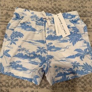 Janie and Jack Blue Palm Print Girls Shorts